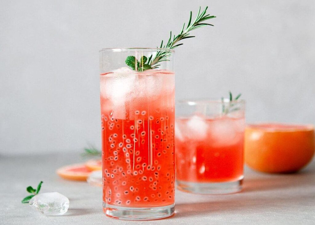 Grapefruit Elixir with Coconut Water & Chia Seeds