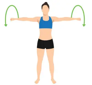 Illustration of Woman Doing Arm Circles Exercise